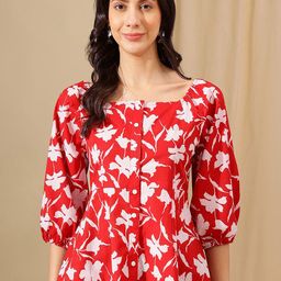 JANAKDULARI CREATION Floral Print Cotton Top-image-63