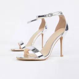 GLO GLAMP Women Siphon Silver Pencil Heels Sandals-28