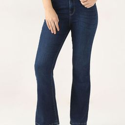 Kraus Jeans Women Flared High-Rise Light Fade Jeans-image-101