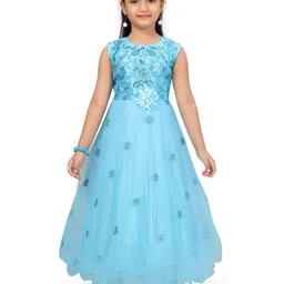 BAESD Girls Ethnic Motifs Embellished Tulle Gown Maxi Dress-picture-44