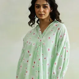 SANSKRUTIHOMES Floral Print Cotton Top-18