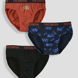 TRESNOVA Boys Pack Of 3 Pure Cotton Basic Briefs with Anti-Microbial Technology-31