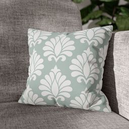 LUSHLYF Grey & White Ethnic Motifs Printed Velvet Square Cushion Cover-image-12