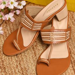 JAYPORE Women Leather Block Heel Sandals-picture-18