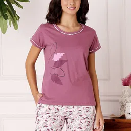Bodycare Women Pure Cotton Floral Printed Night Suit-picture-38