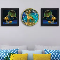 RANDOM Blue & Gold-Toned Printed Traditional Wall Clock-image-12