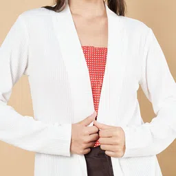 Fbella Self Design Longline Open Front Shrug image 3