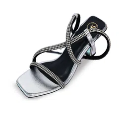 Sana K Luxurious Footwear Women Leather Embellished Block Heel Sandals-picture-32