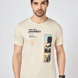 SF JEANS by Pantaloons Men Graphic Printed Round Neck Cotton Slim Fit T-shirt-image-62