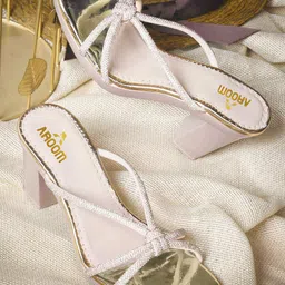 AROOM Women Embellished Block Heel Sandals-1