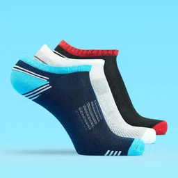 LUX MOZZE Men Pack Of 3 Assorted Cotton Ultra Soft Stretchable Shoe Liner-Length Socks-17