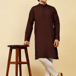 SKAVIJ Men Regular Pure Cotton Kurta with Pyjamas-image-86