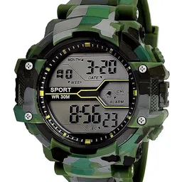 JUST LIKE Boys Dial & Bracelet Style Straps Analogue Watch green army digital-56