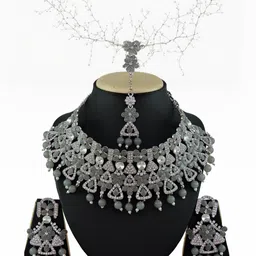 VATSALYA CREATION Alloy Silver-Plated Jewellery Set-31