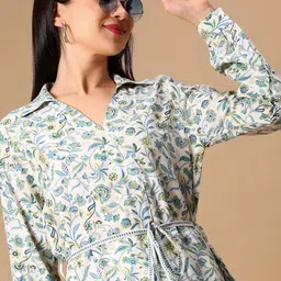 V-Mart Floral Printed Shirt Collar Kurti-image-66