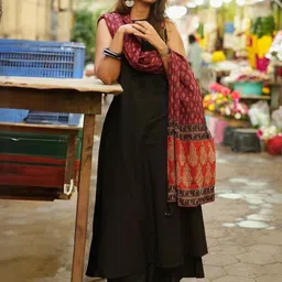 Aaghnya Women Viscose Rayon Kurta & Palazzos With Dupatta-picture-4