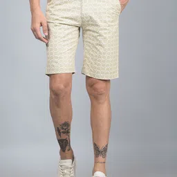 Crimsoune Club Men Printed Mid-Rise Slim Fit Chino Shorts-image-75