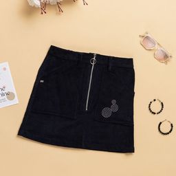 Purple United Kids Girls Embellished Pure Cotton Skirt-image-89