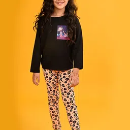Anthrilo Girls Printed T-shirt With Leggings-image-13