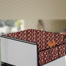 The Furnishing Tree Coffee Brown Printed Refrigerator Cover-image-56