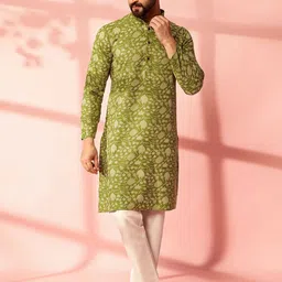 Anouk Men Floral Printed Regular Kurta with Pyjamas-8