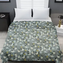 RRC Grey Floral Microfiber AC Room 150 GSM Double Bed Comforter-image-76