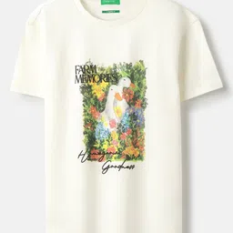 United Colors of Benetton Girls Graphic Printed Pure Cotton T-shirt-picture-2