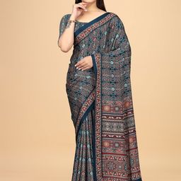 K 5 Fashion Ethnic Motifs Pure Crepe Saree-image-72