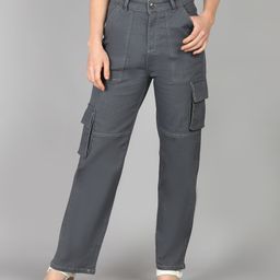 Glossia Nova Women Comfort Wide Leg High-Rise Acid Wash Stretchable Cargo Jeans-image-87