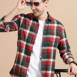 RIGS AND RAGS Men Classic Tartan Checks Opaque Checked Casual Shirt-picture-46