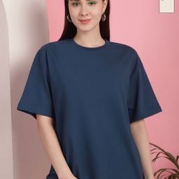 Tromko Women Pack of 2 Graphic Printed Round Neck Cotton Oversized T-shirts-picture-40