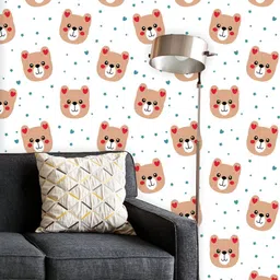 ArtzFolio Printed UV-Resistant Anti-Bacterial Cartoon Bear Peel & Stick Wallpaper-image-98