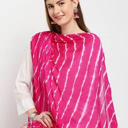 Dupatta Bazaar Pink Leheriya Dupatta image 5