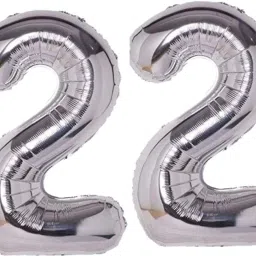 Solid Blue Foil Number 22 Letter Balloon-image-83