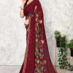 Dyed Daily Wear Georgette Saree-image-25