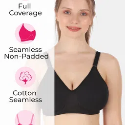 Tweens Pack Of 2 Full Coverage Non Padded Cotton Minimizer Bra With All Day Comfort image 2