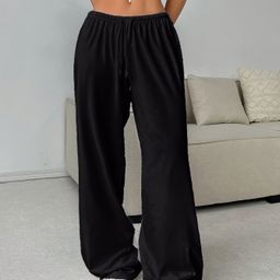 dockstreet Women Solid Black Track Pants-picture-3