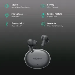 OnePlus Nord Buds 3 TWS Earbuds with Active Noise Cancellation (IP55 Water and Sweat Resistant, 12.4mm Dynamic Driver, Harmonic Gray) image 2