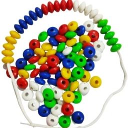 Set Of 50 Multicolor Abacus Plastic Beads/Counting Beads/Puzzle Game For Kids-0