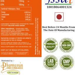 pharmazain life sciences Omega 3 Fish oil 60 capsules 1000 mg DHA for brain, heart & eye image 5