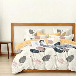 230 TC Cotton Double Floral Fitted (Elastic) Bedsheet-image-80