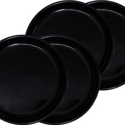 BPA Free Microwave Safe Full Plates For Home and Restaurant (28 cm) Black Dinner Plate-image-47