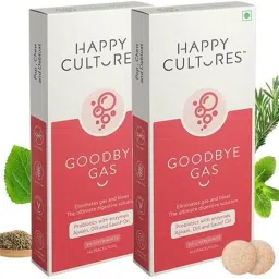 Happy Cultures Goodbye Gas All Types of Gas Relief Unique Blend of Probiotics Tablet-21