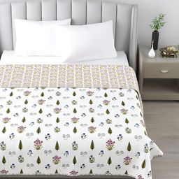 Jinaya's Multicoloured & Multicoloured Floral AC Room 300 GSM Single Bed Dohar-image-50