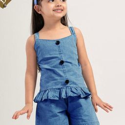 Hopscotch Girls Blouse And Denim Shorts-picture-3