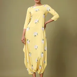 Pasha Women Yellow Floral Dhoti Jumpsuit-picture-53