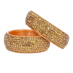 trylo fashion Set Of 2 Gold-Plated Stone Studded Kada Bangles-image-62