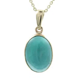 GenZcomplex Unisex Silver-Plated Turquoise/Firoza Stone Studded Pendant-1