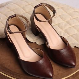 SIRDENILL Women Solid Pointed Toe Block Mid-Top Sandals-image-36