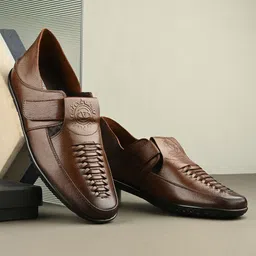 Valentino Men Leather Comfort Sandals-45